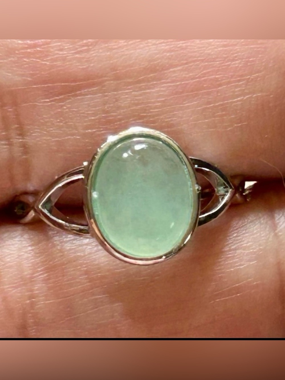 Celtic infinity knot band S 925 sterling silver Green aventurine New Jewelry